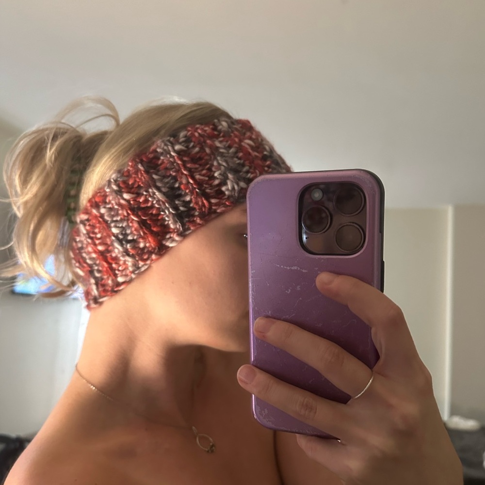 Hand-knit ear warmer